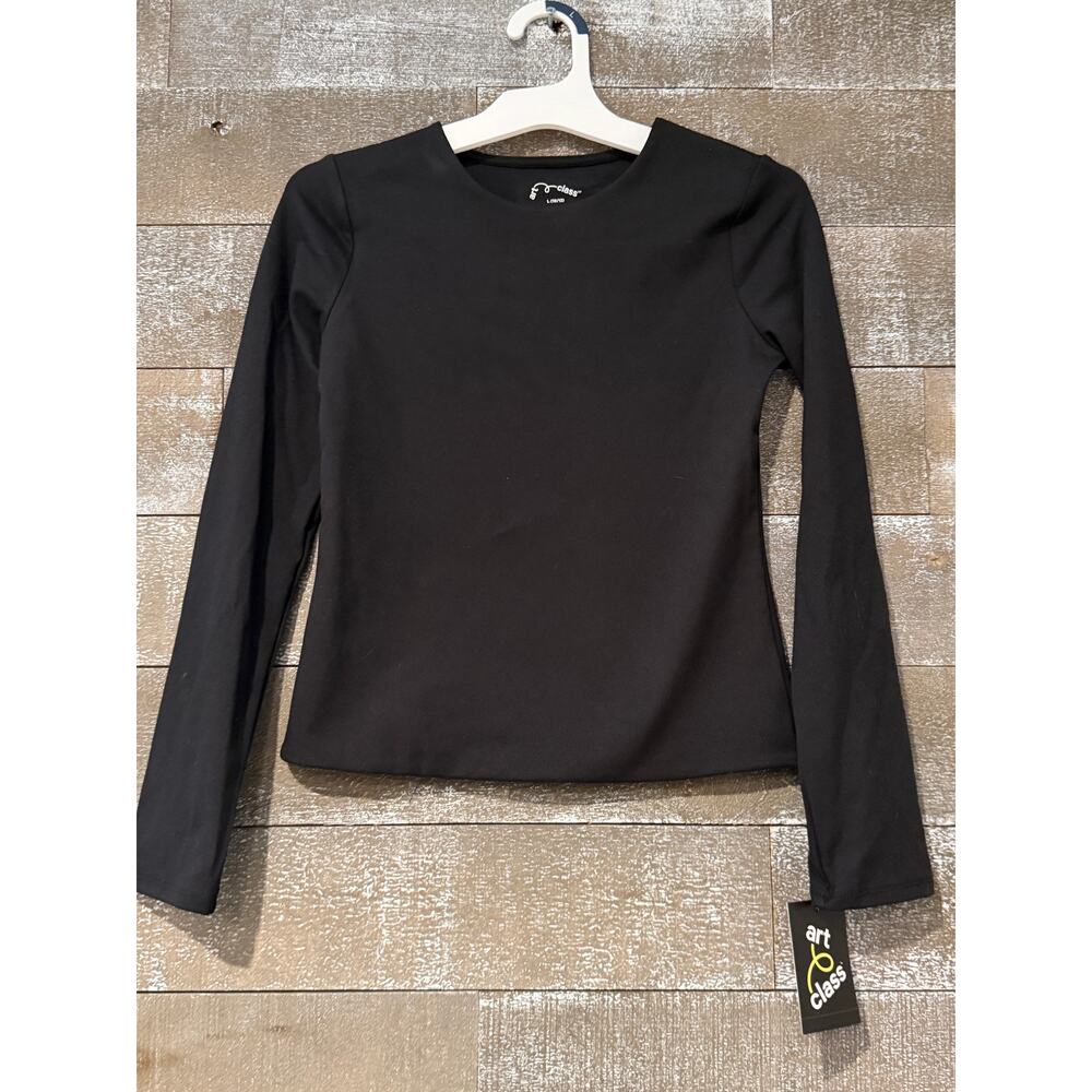 Art Class Girls Long Sleeve Black Shirt. Dance Leotard Style, Gymnastics.